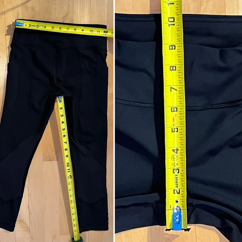 🖤Capri Drawcord Leggings | Rear Back Zipper Pocket & 2 Side Slip-In Pockets | 4